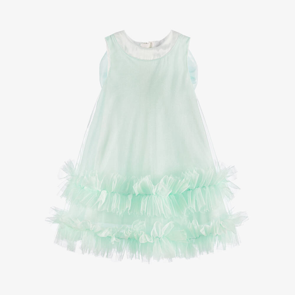 Beau KiD-Платье из аквамаринового тюля с бантом для девочек | Childrensalon Outlet