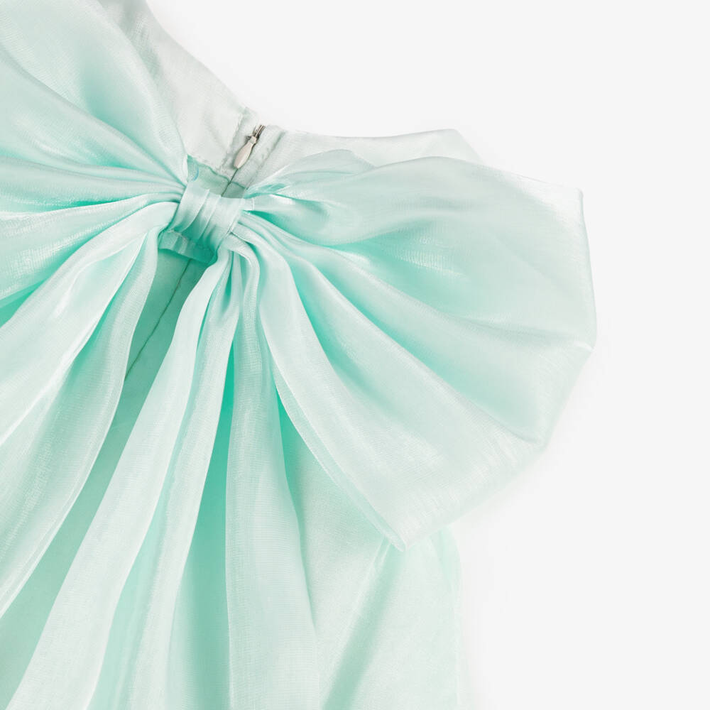 Beau KiD-Girls Aqua Tulle Bow Dress | Childrensalon Outlet