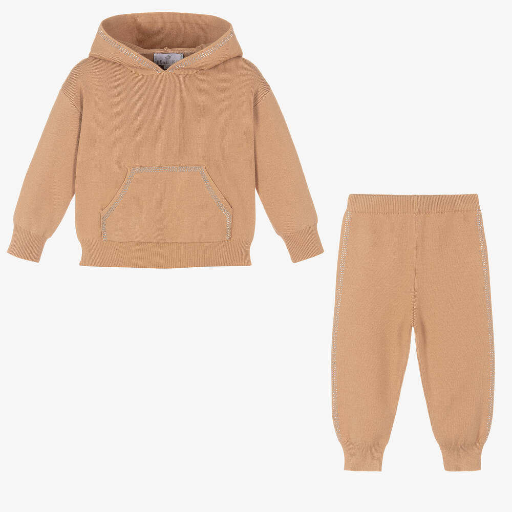 Beau KiD-Бежевый трикотажный спортивный костюм | Childrensalon Outlet