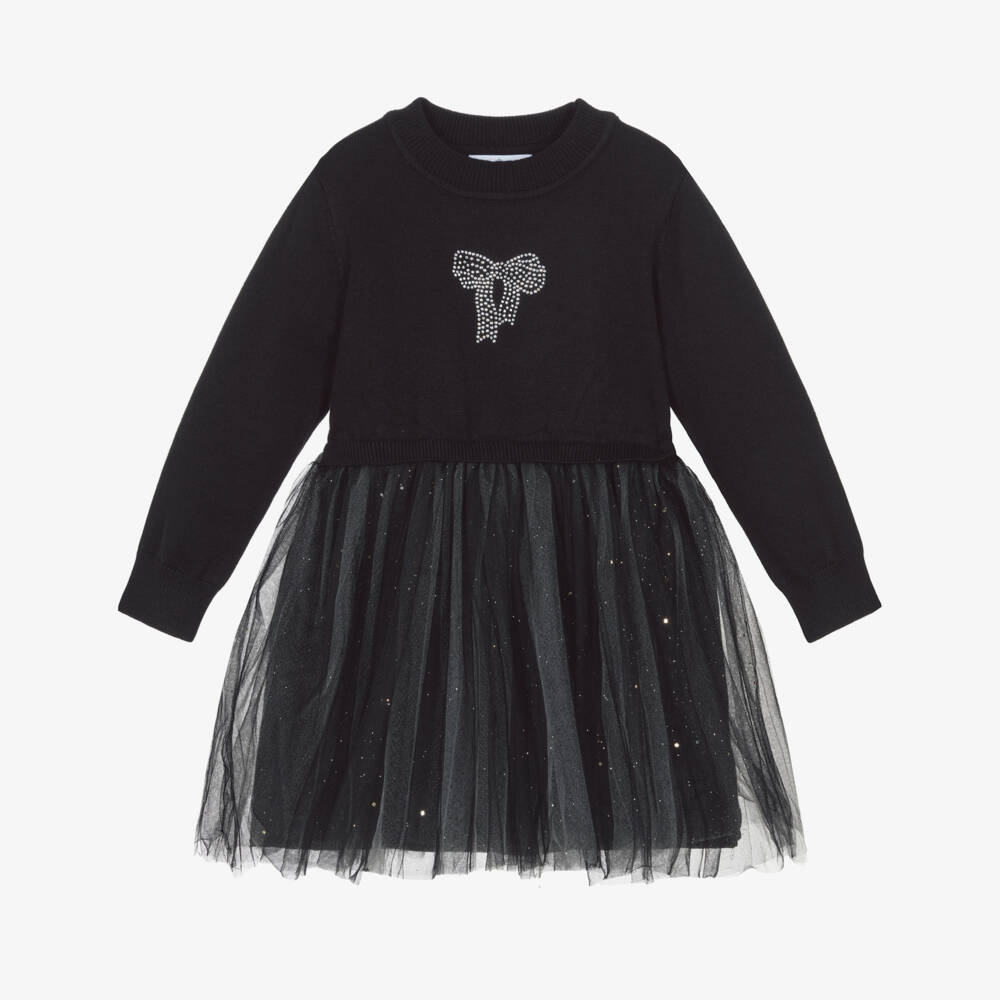 Beau KiD-Girls Black Bow Embellished Dress | Childrensalon Outlet