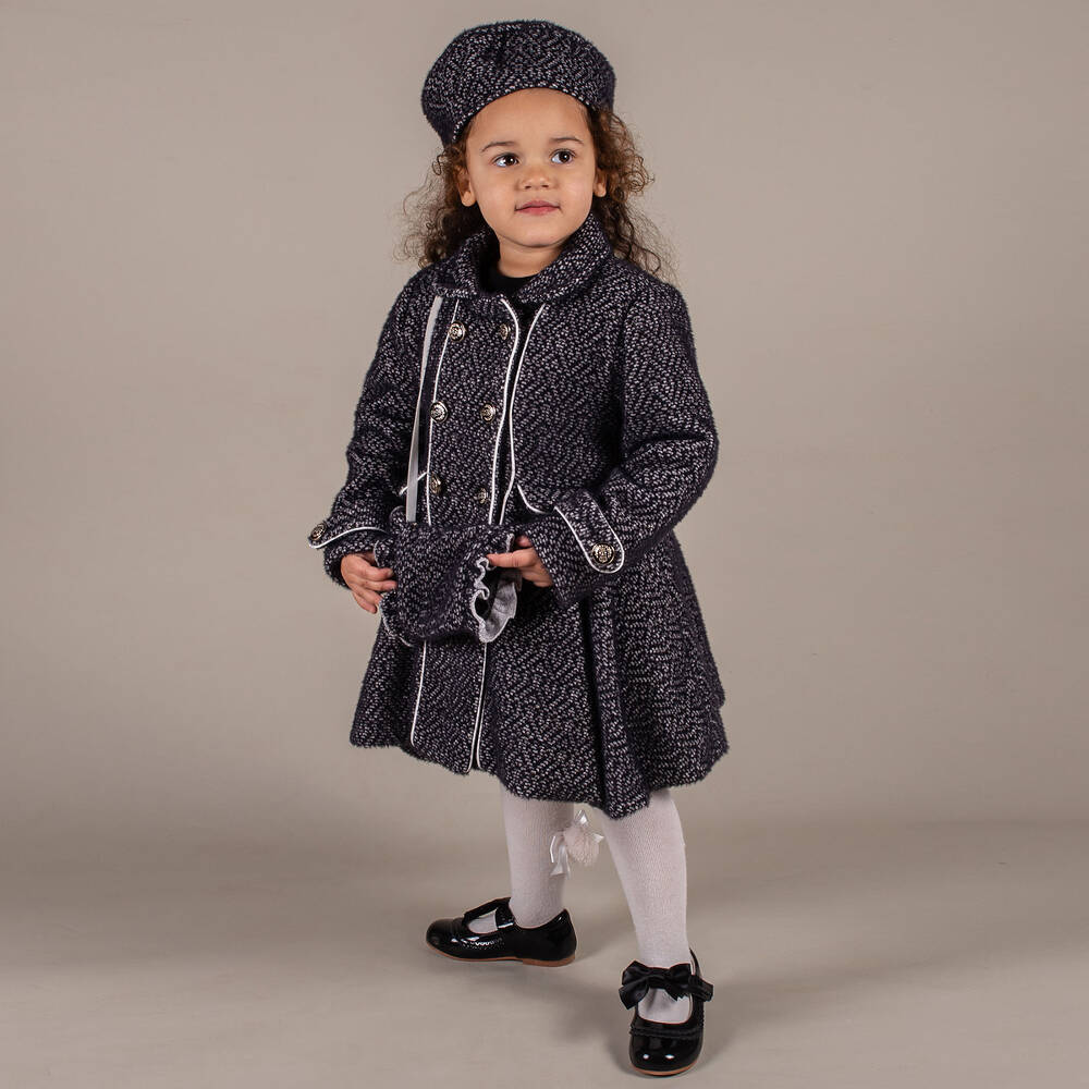 Beau KiD-Girls Black Coat & Hat Set | Childrensalon Outlet