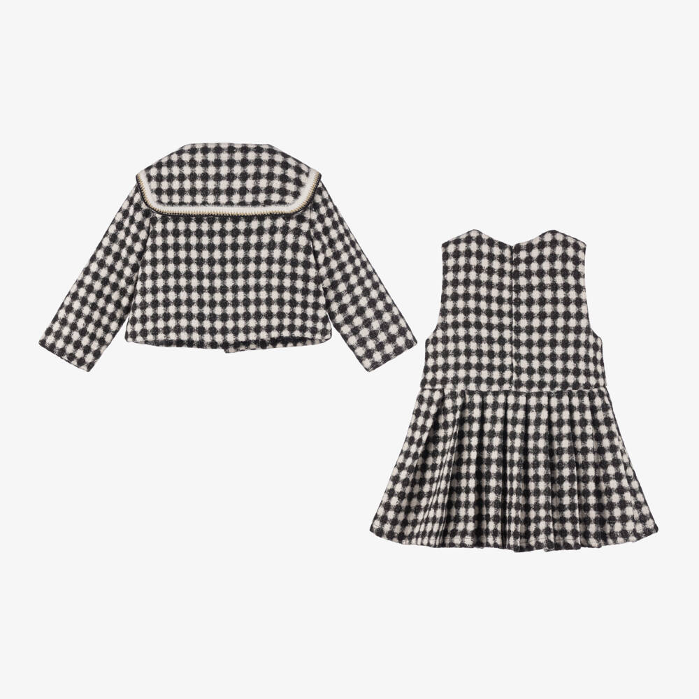 Beau KiD-Girls Black Houndstooth Dress Ensemble | Childrensalon Outlet