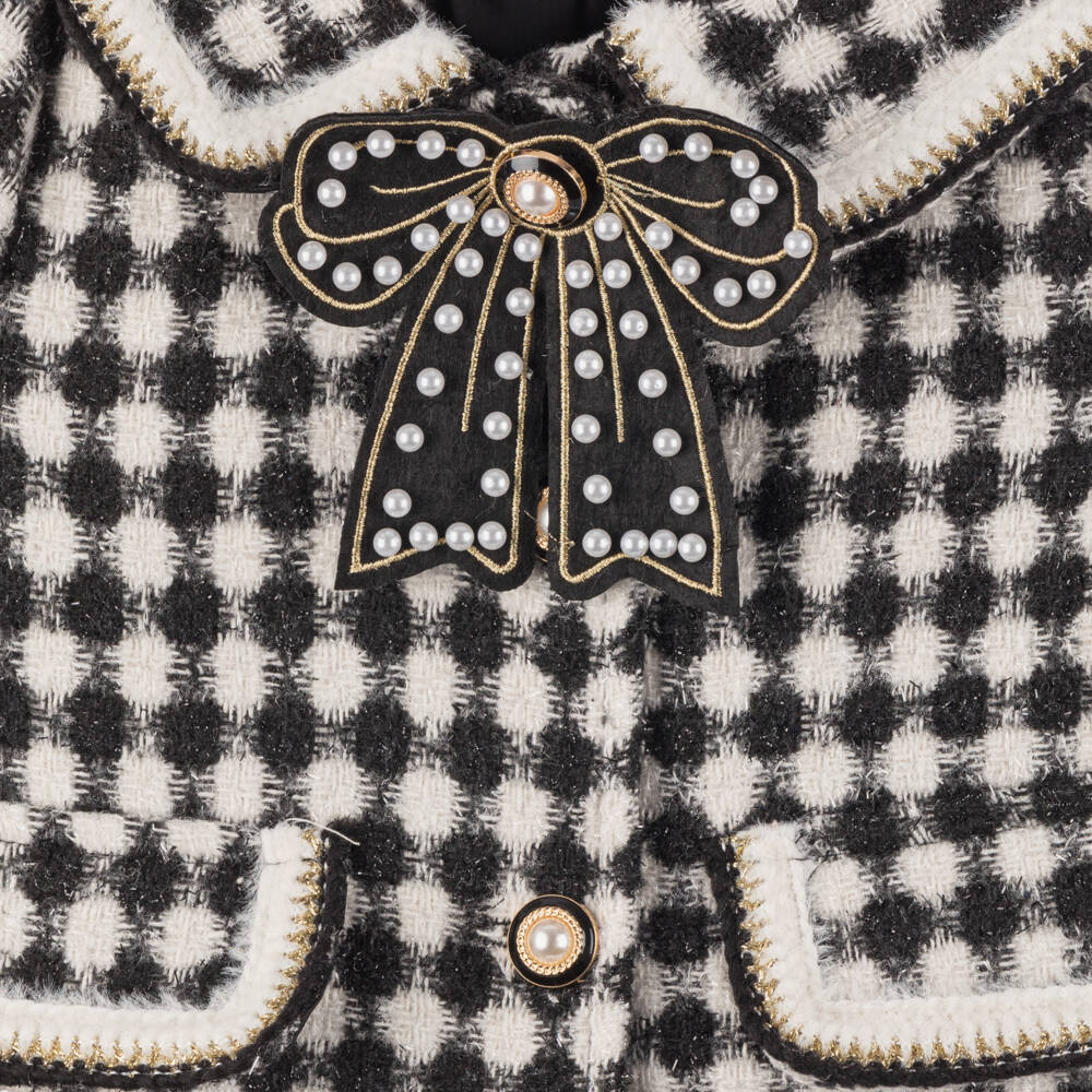 Beau KiD-Girls Black Houndstooth Dress Ensemble | Childrensalon Outlet