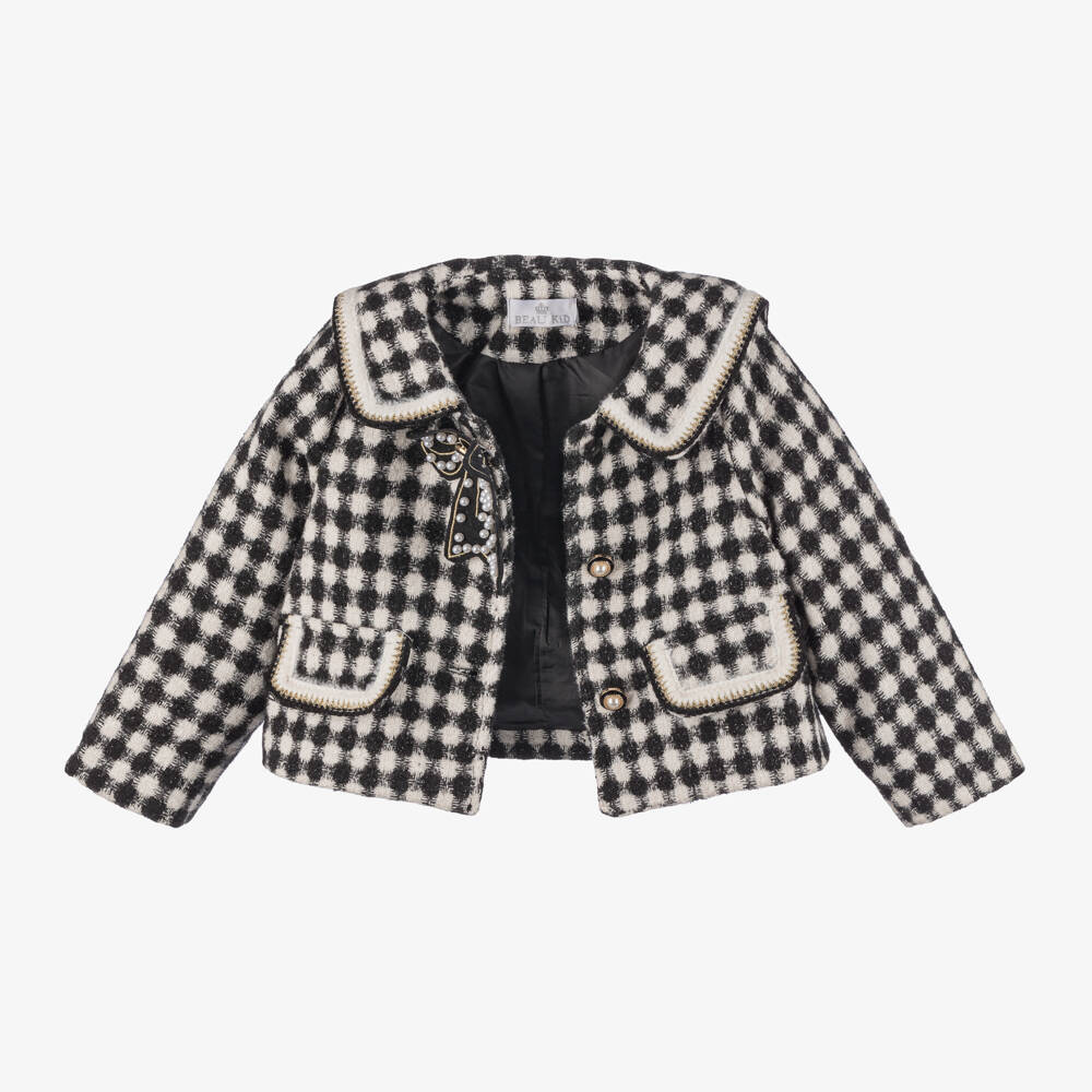 Beau KiD-Girls Black Houndstooth Dress Ensemble | Childrensalon Outlet