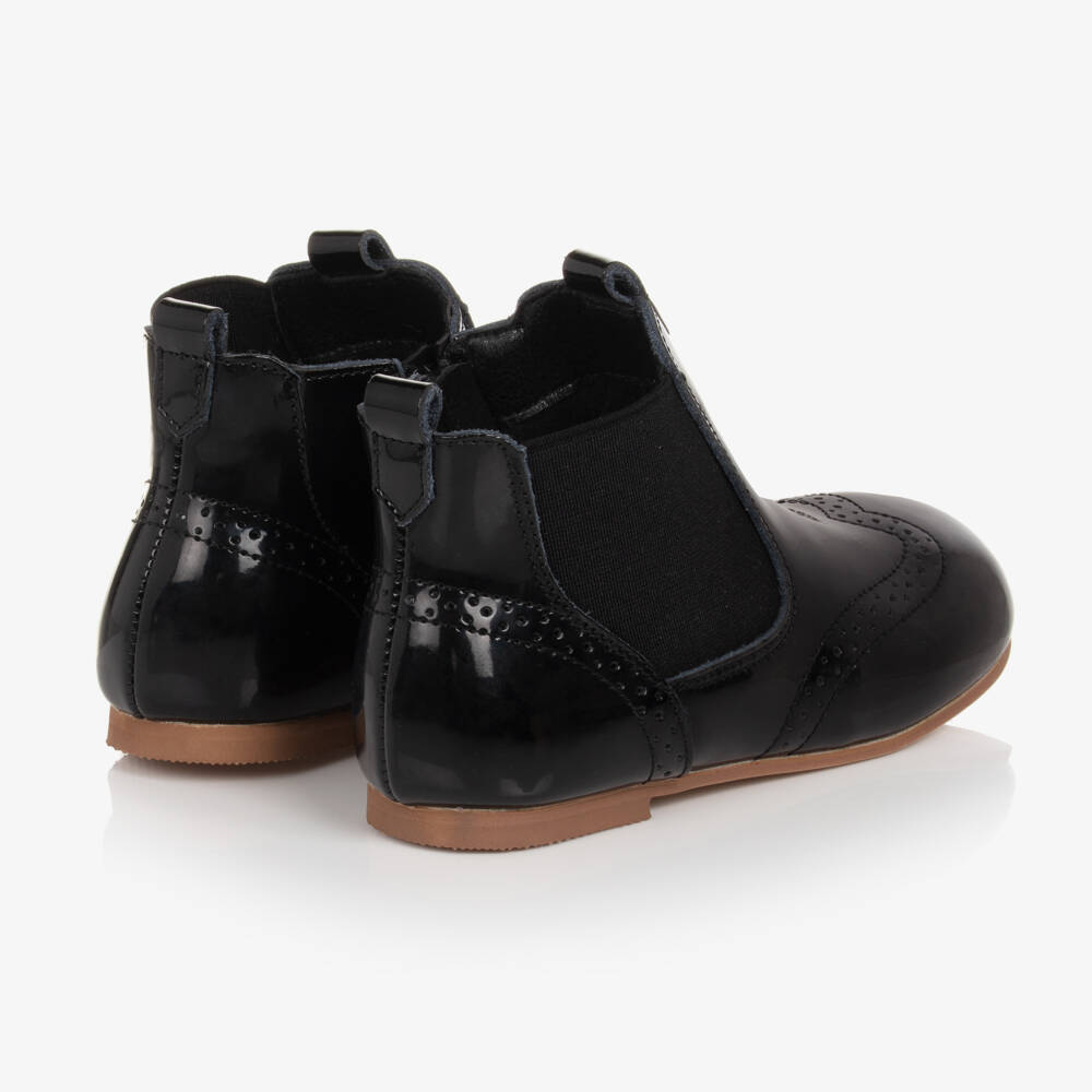 Beau KiD-Girls Black Patent Leather Chelsea Boots | Childrensalon Outlet