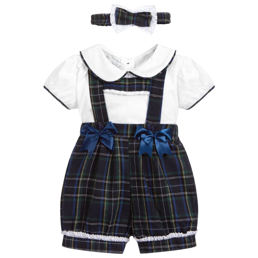 Beau KiD - Girls Blue Cotton Shorts Set | Childrensalon