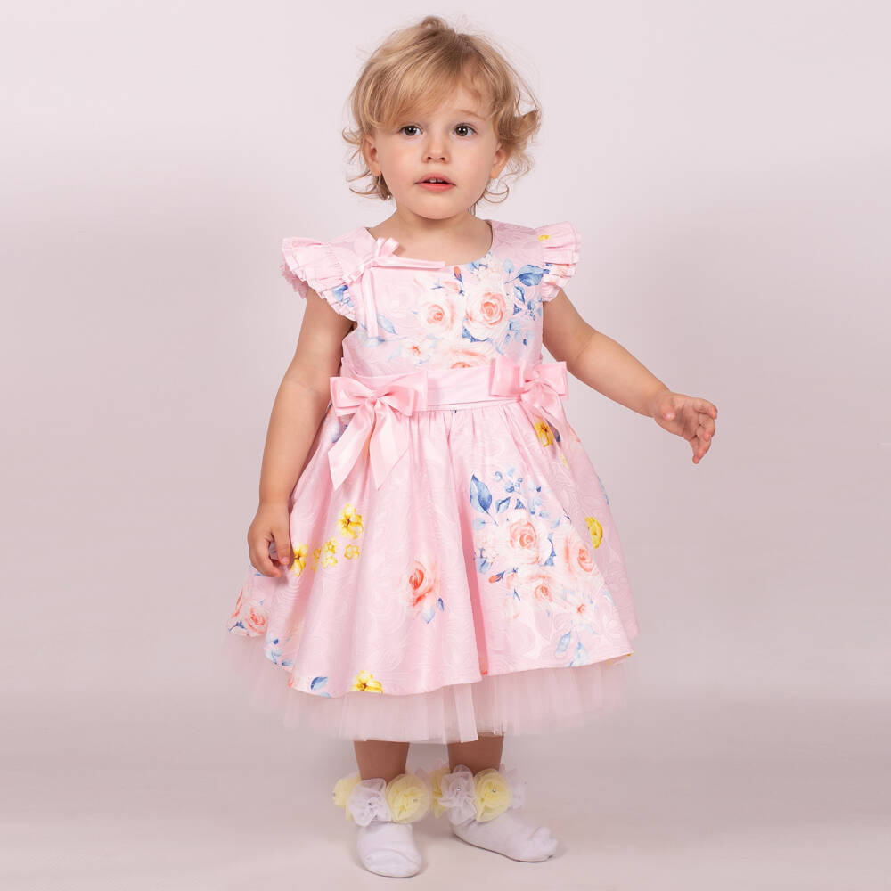 Beau KiD-Платье с бантом в цвете румяной розы для девочек | Childrensalon Outlet