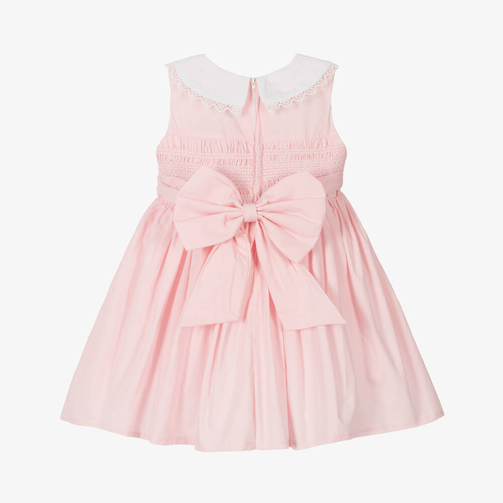 Beau KiD-Girls Blush Cotton Smocked Dress | Childrensalon Outlet