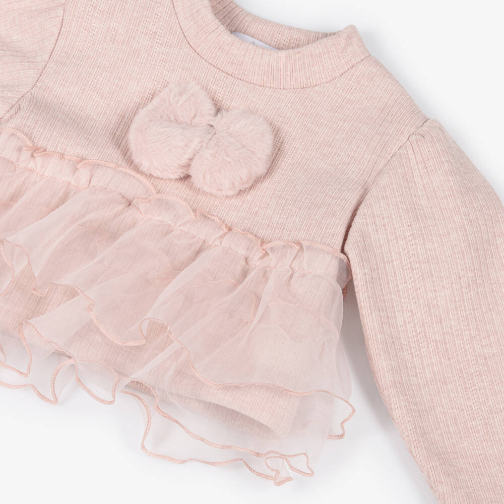 Beau KiD-Girls Blush Knit Tulle Set | Childrensalon Outlet
