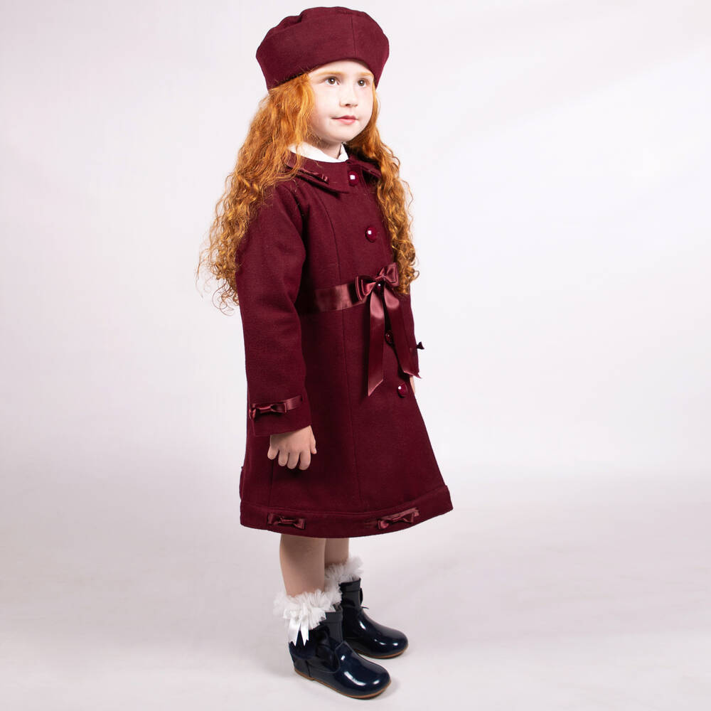 Beau KiD-معطف لون أحمر برغندي للبنات | Childrensalon Outlet