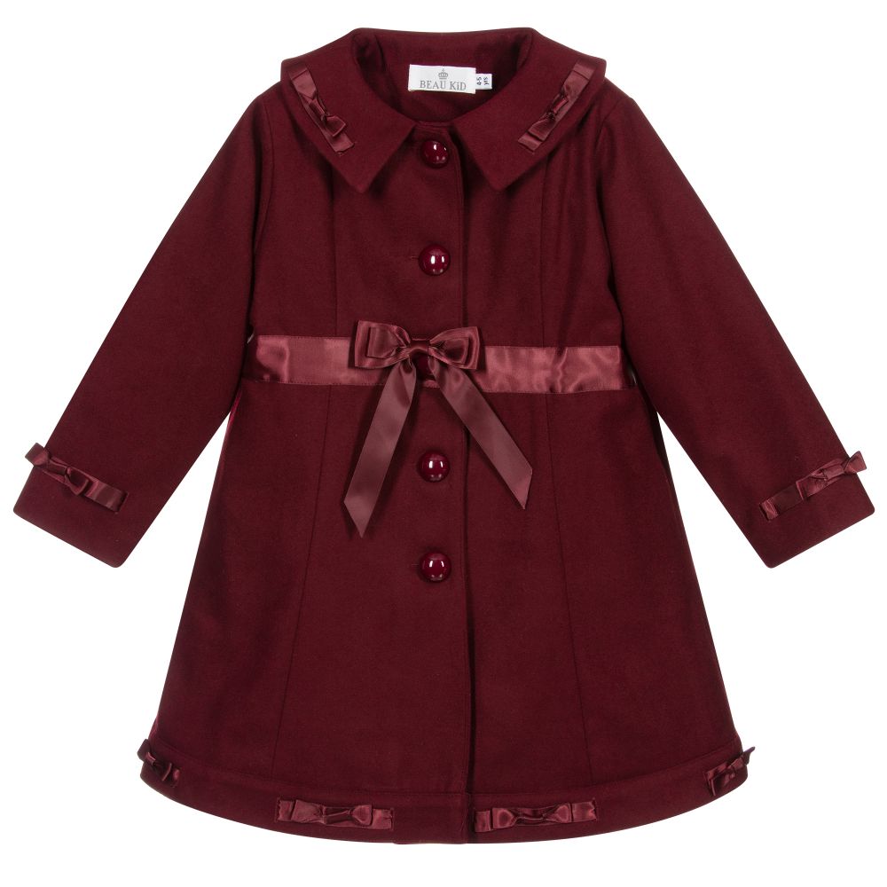 Burgundy girls coat top