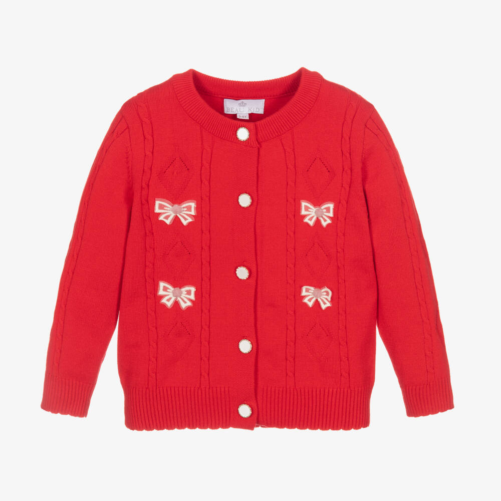 Beau KiD-Girls Cherry Knit Bow Sweater | Childrensalon Outlet