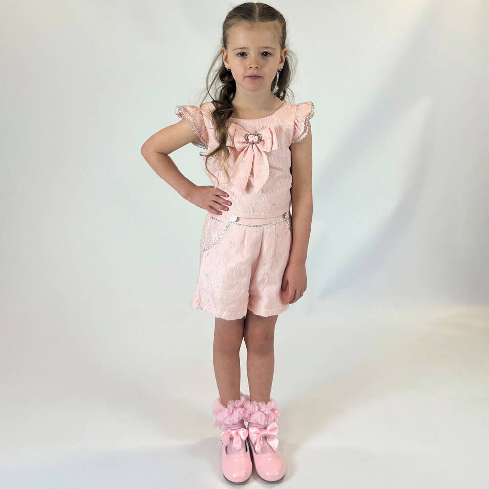Beau KiD-Girls Elegant Pink Floral Ensemble | Childrensalon Outlet