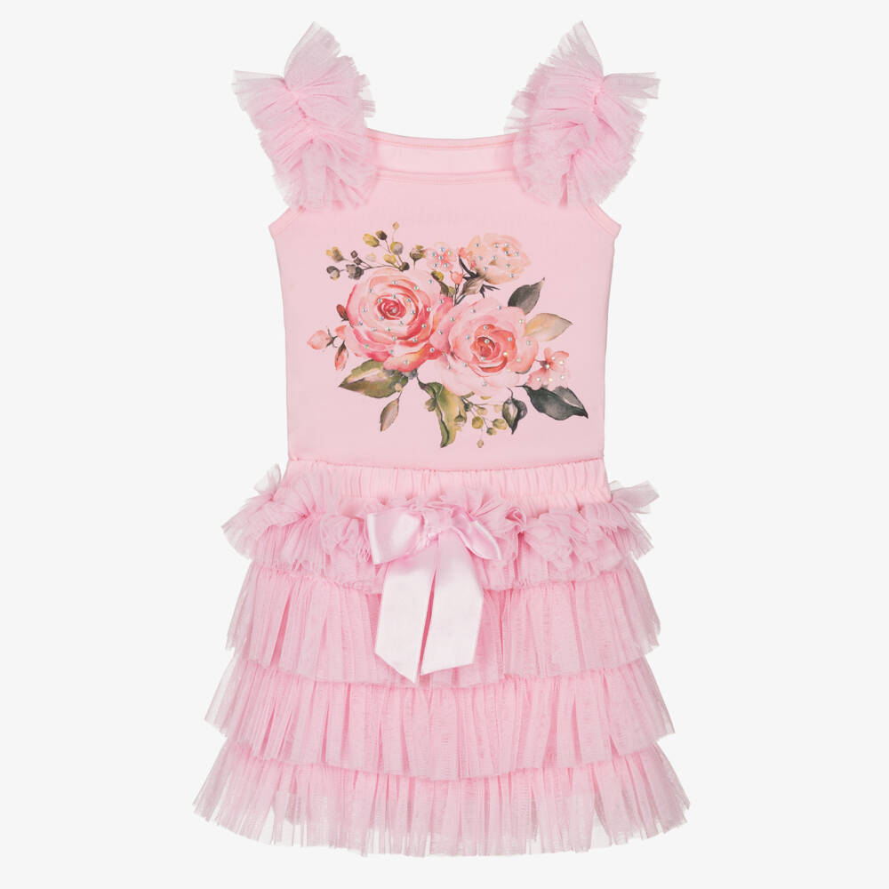Beau KiD-Girls Floral Ruffle Tulle Ensemble | Childrensalon Outlet