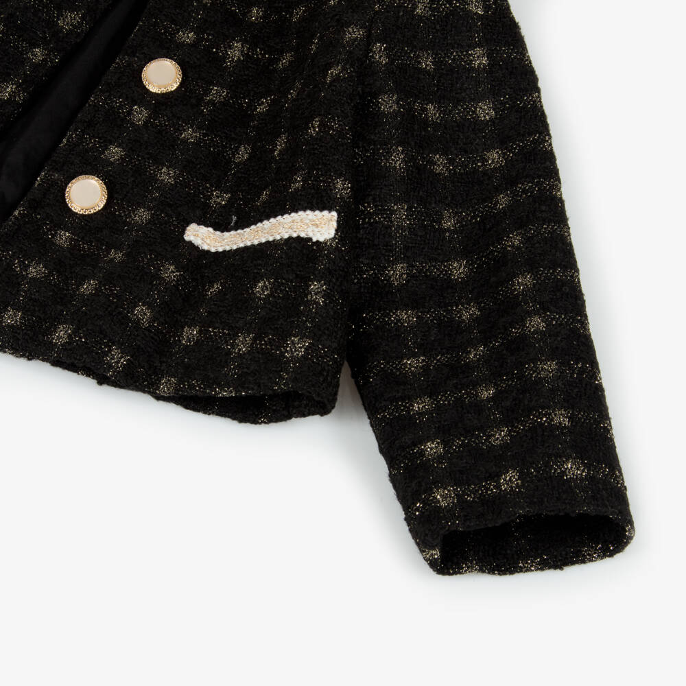 Beau KiD-Girls Glittering Black Tweed Ensemble | Childrensalon Outlet