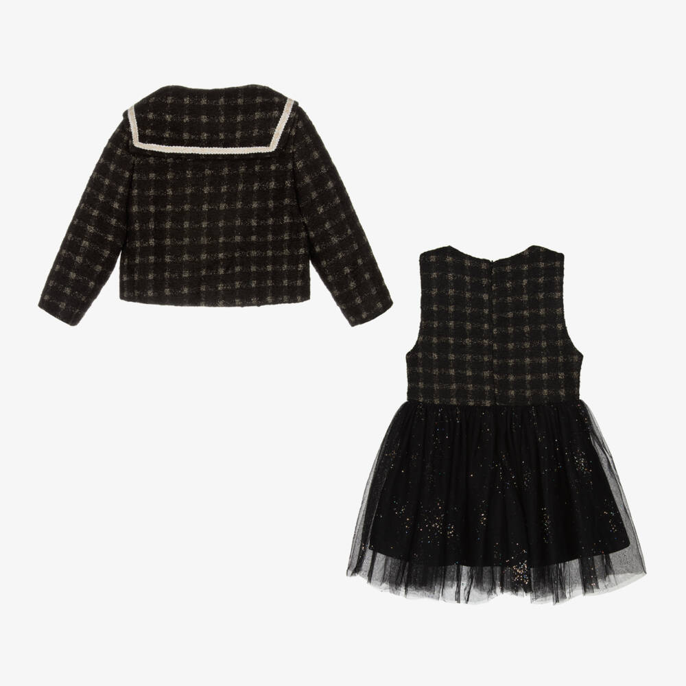 Beau KiD-Girls Glittering Black Tweed Ensemble | Childrensalon Outlet