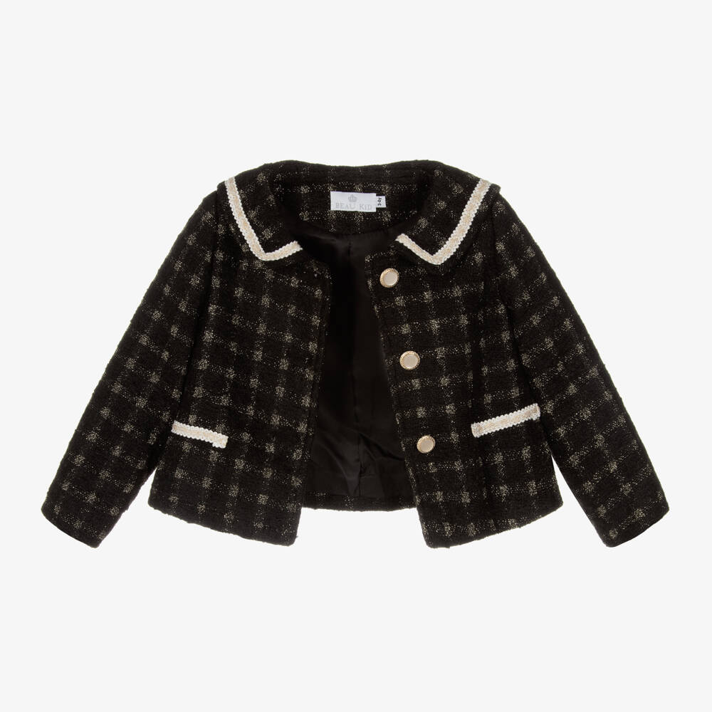 Beau KiD-Girls Glittering Black Tweed Ensemble | Childrensalon Outlet