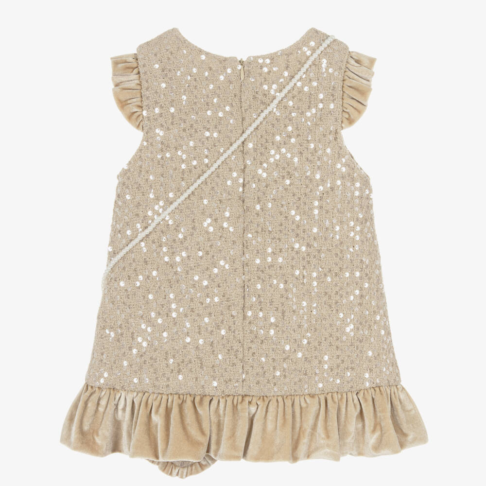 Beau KiD-Girls Gold Sequin Dress & Bag Set | Childrensalon Outlet