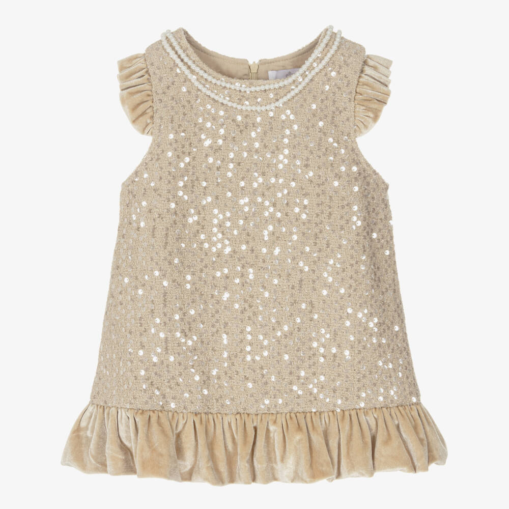 Beau KiD-Girls Gold Sequin Dress & Bag Set | Childrensalon Outlet
