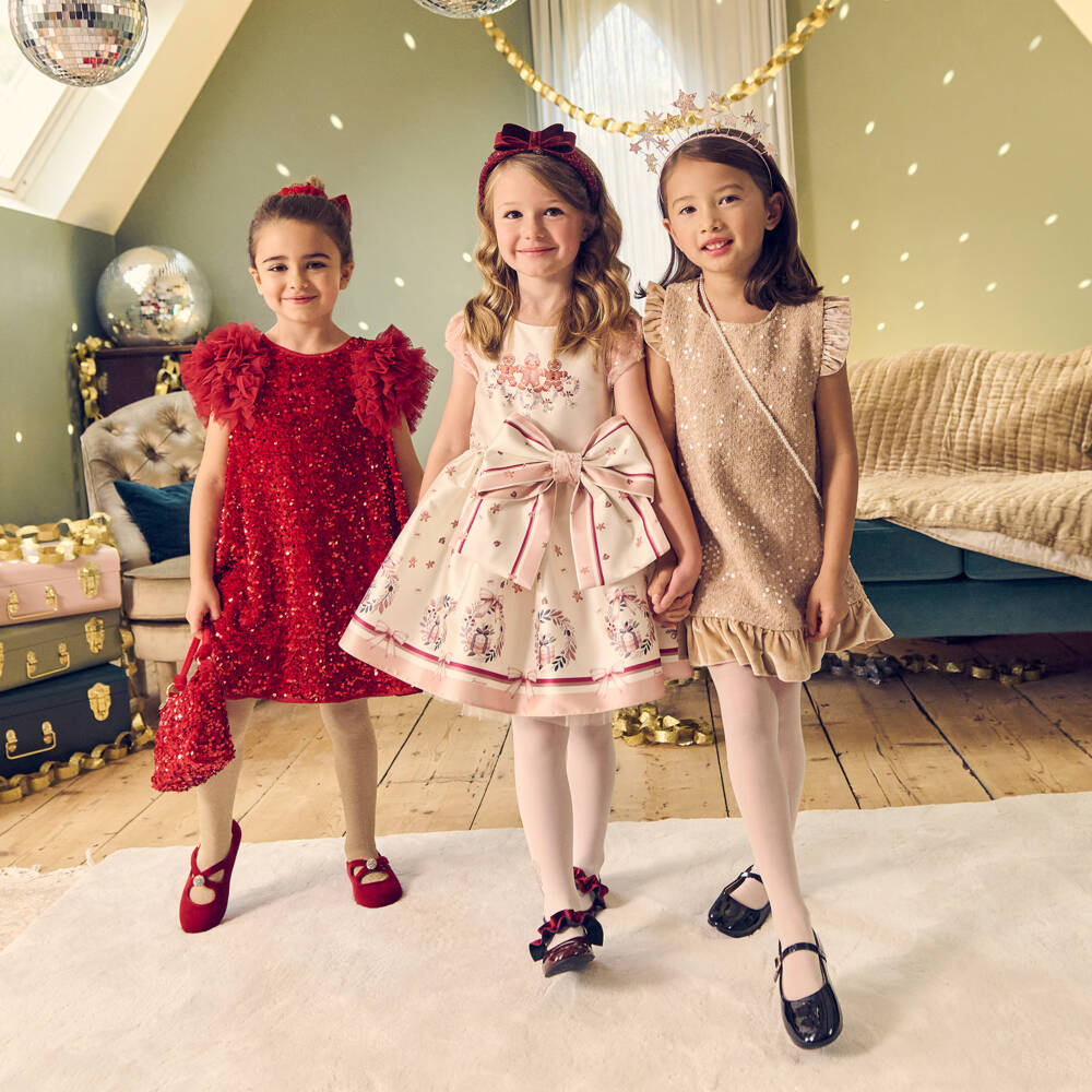 Beau KiD-Girls Gold Sequin Dress & Bag Set | Childrensalon Outlet