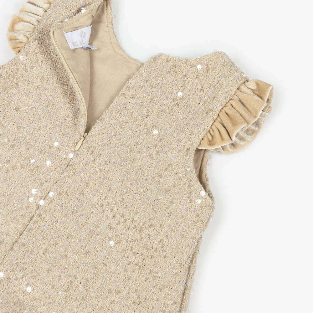 Beau KiD-Girls Gold Sequin Dress & Bag Set | Childrensalon Outlet