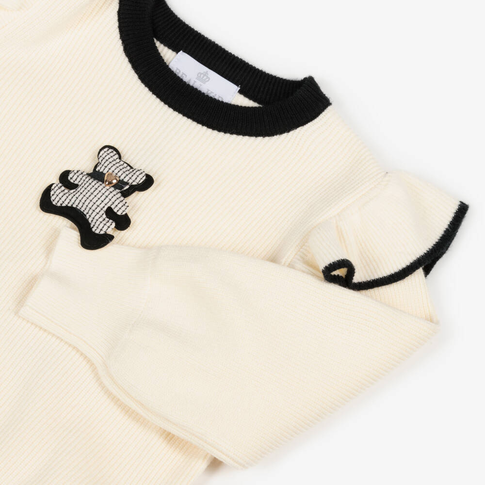 Beau KiD-Girls Ivory & Black Knit Ensemble | Childrensalon Outlet