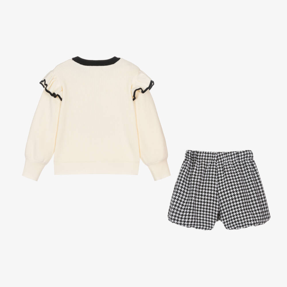 Beau KiD-Girls Ivory & Black Knit Ensemble | Childrensalon Outlet