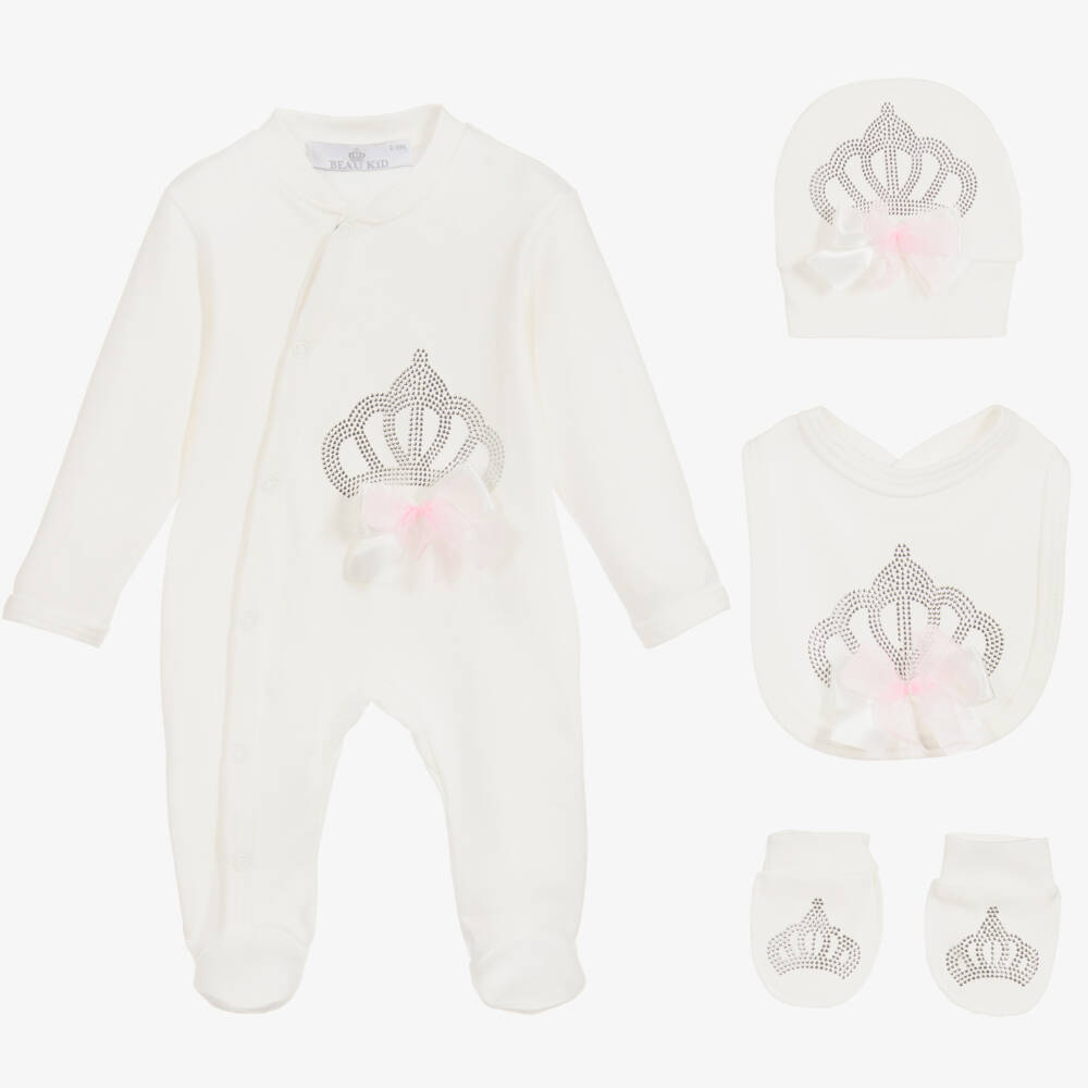 Beau KiD-Кремовый хлопковый комплект для малышей девочек | Childrensalon Outlet