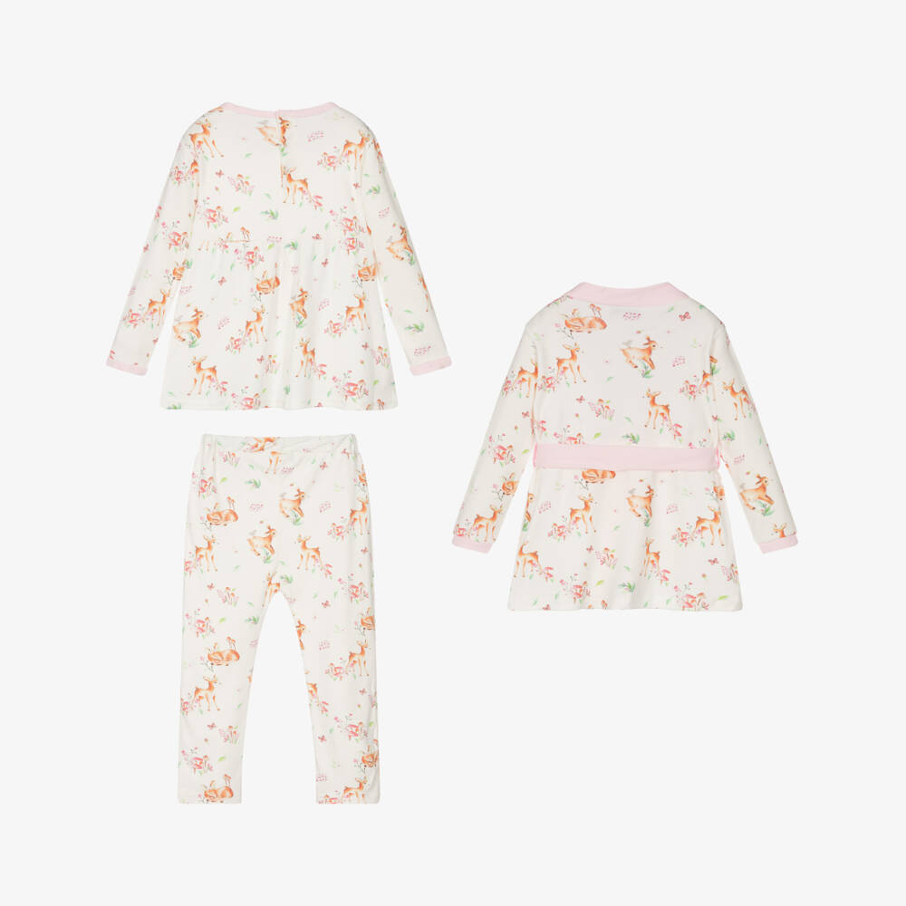 Beau KiD-Girls Ivory Cotton Pyjama Set | Childrensalon Outlet