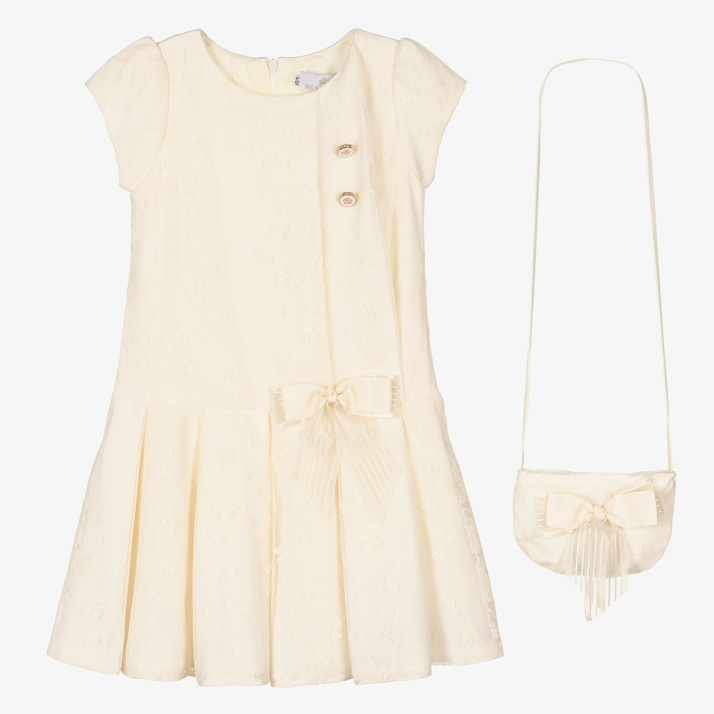 Beau KiD - Girls Ivory Dress & Bag Set | Childrensalon