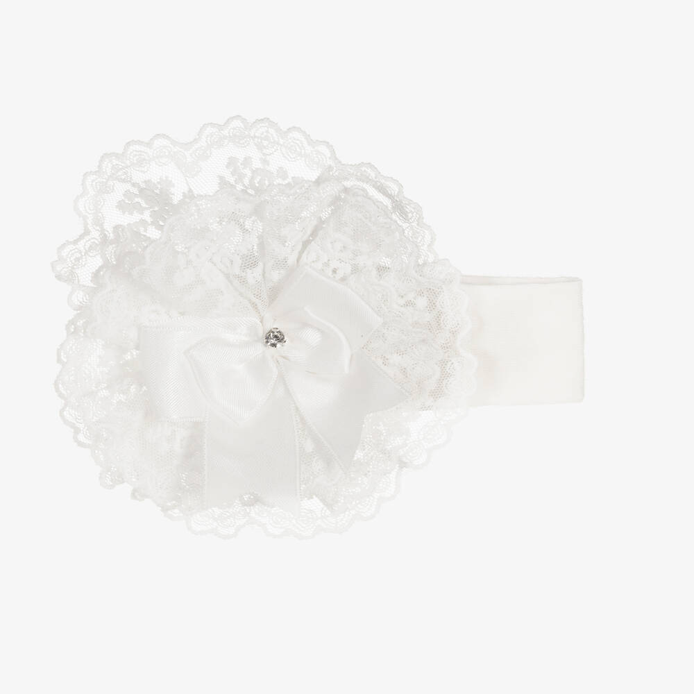 Beau KiD - Girls Ivory Lace Headband | Childrensalon