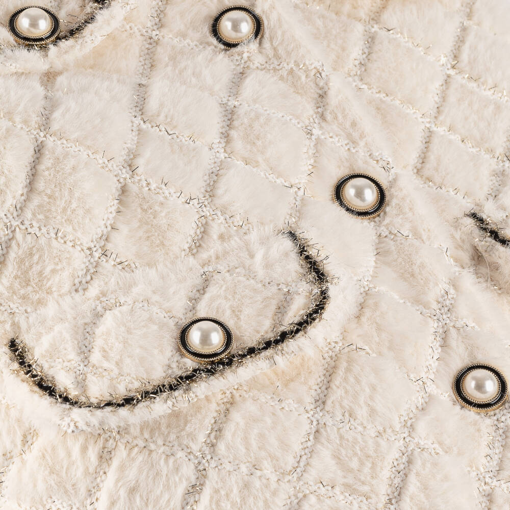 Beau KiD-Girls Ivory Plush Fur Jacket | Childrensalon Outlet