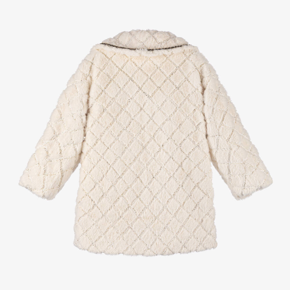 Beau KiD-Girls Ivory Plush Fur Jacket | Childrensalon Outlet