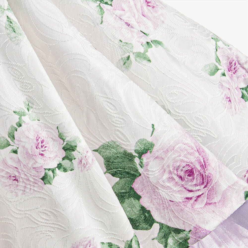 Beau KiD-Girls Ivory & Purple Floral Dress | Childrensalon Outlet