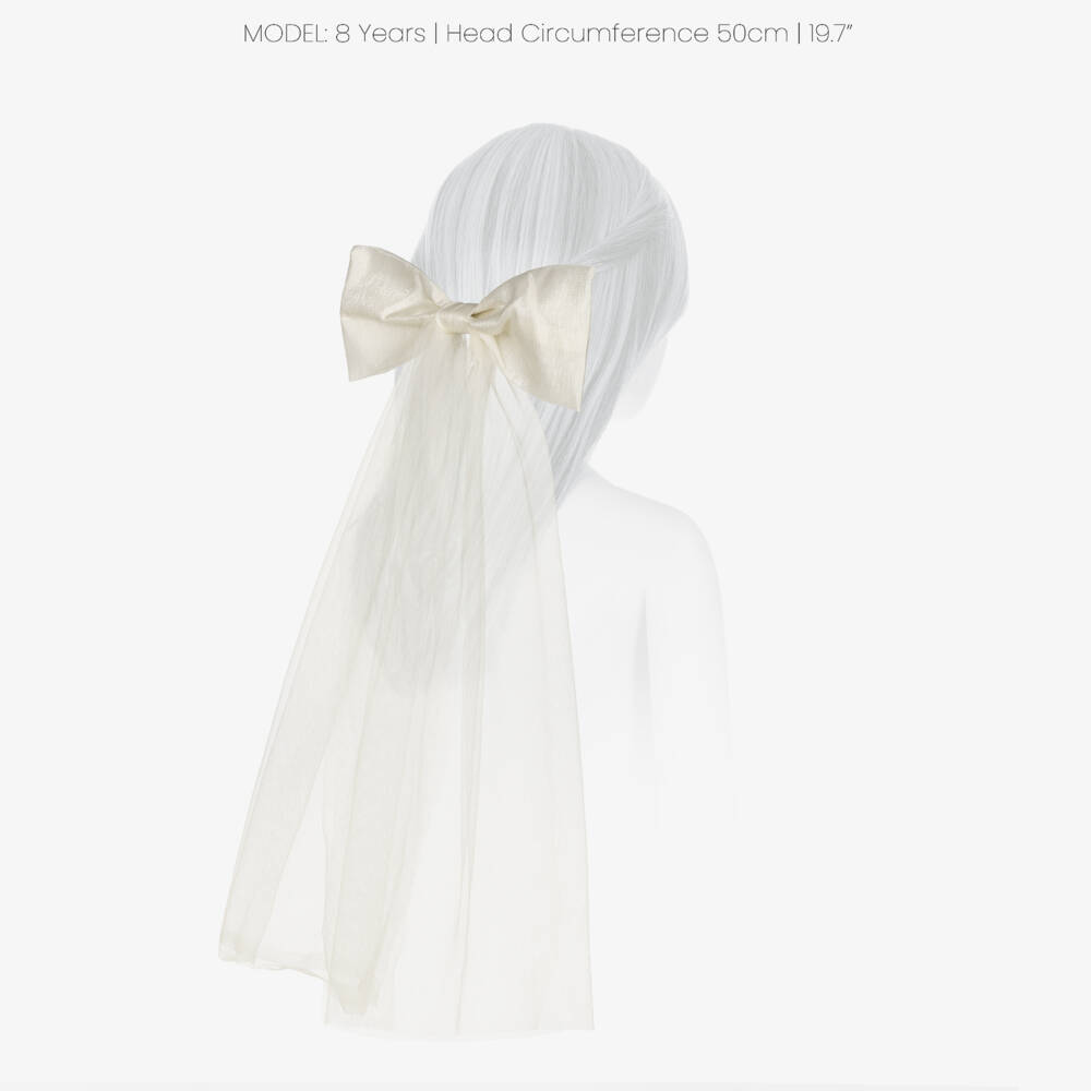 Beau KiD-Girls Ivory Sequin Embellished Tulle Dress & Hair Bow | Childrensalon Outlet
