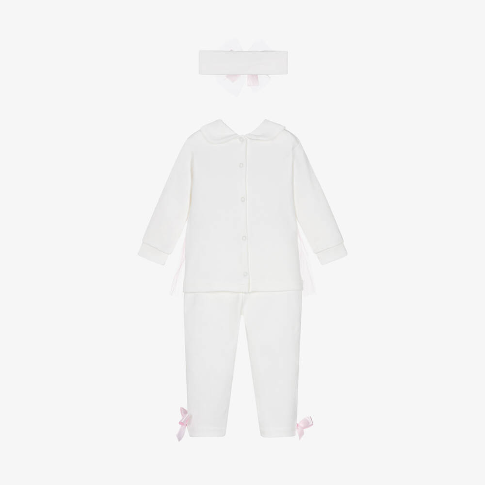 Beau KiD-Girls Ivory Swan Print Outfit | Childrensalon Outlet