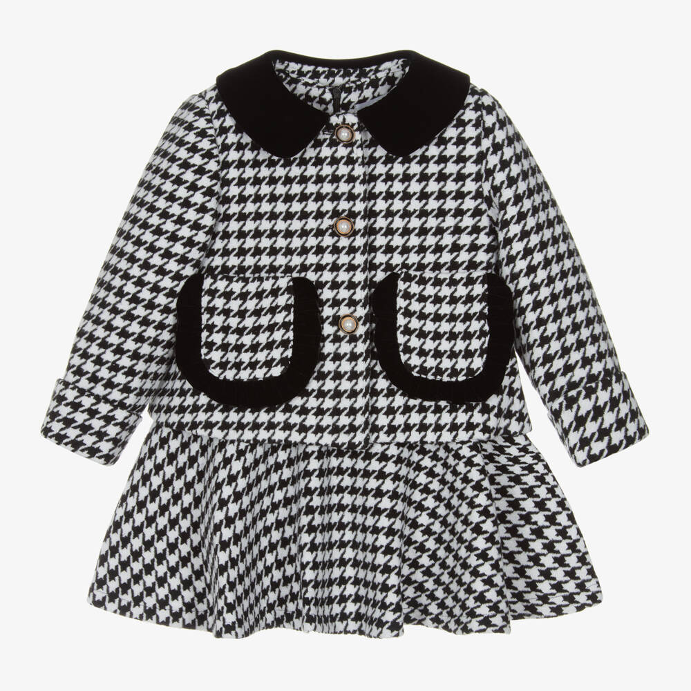 Beau KiD-Girls Monochrome Houndstooth Ensemble | Childrensalon Outlet
