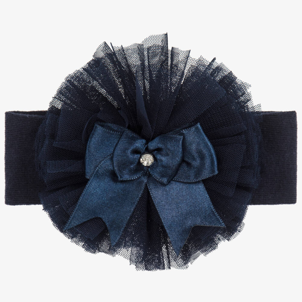 Beau KiD-Girls' Navy Tulle Bow Hairband | Childrensalon Outlet