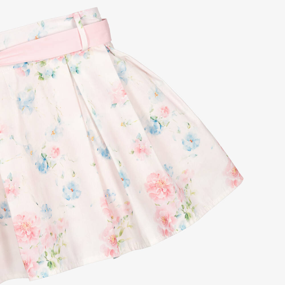 Beau KiD-Girls Pale Pink Top & Floral Skirt Set | Childrensalon Outlet