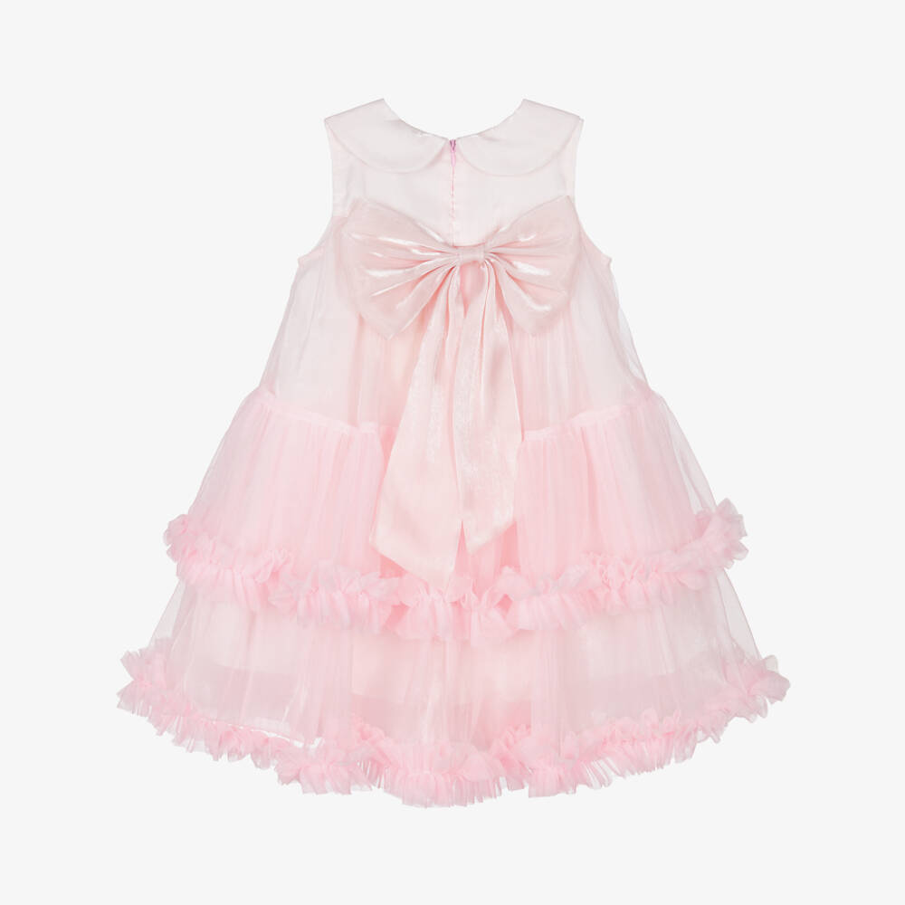 Beau KiD-Girls Pale Pink Tulle Bow Dress | Childrensalon Outlet