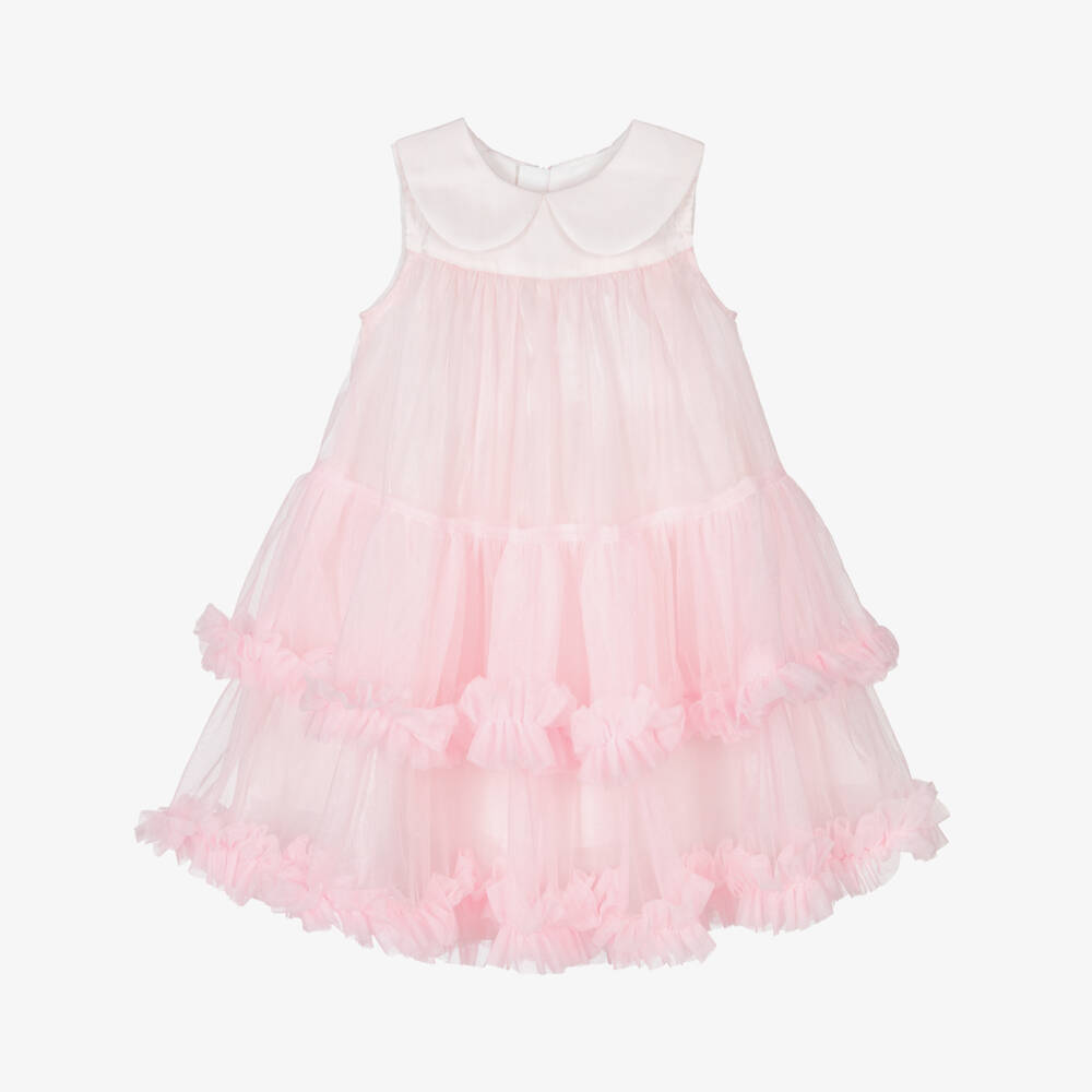 Beau KiD-Girls Pale Pink Tulle Bow Dress | Childrensalon Outlet