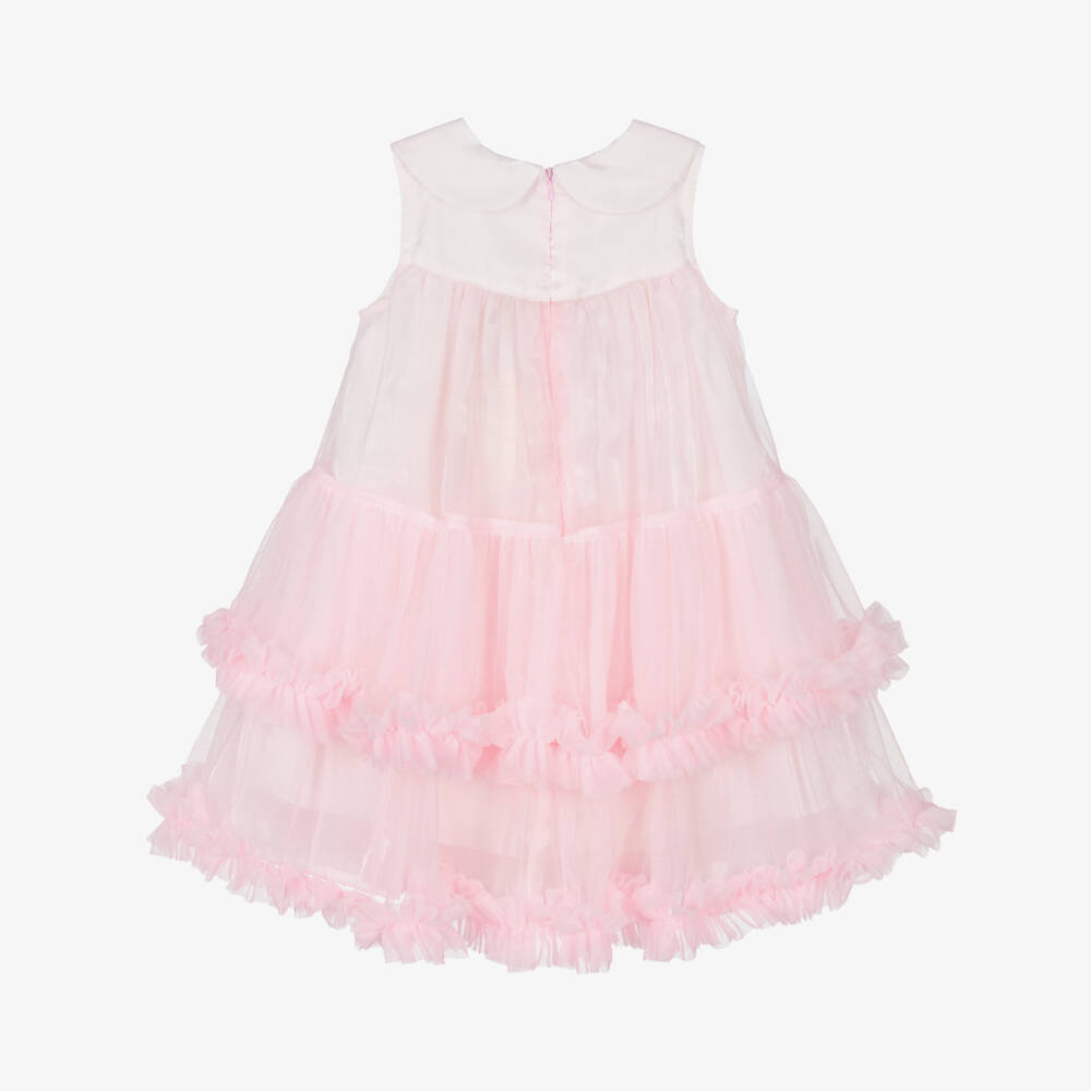 Beau KiD-Girls Pale Pink Tulle Bow Dress | Childrensalon Outlet