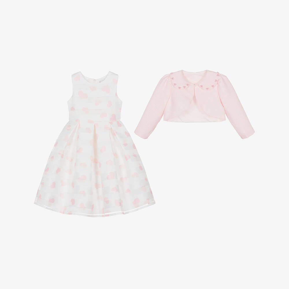 Beau KiD-Girls Pale Pink Tulle Dress & Cropped Jacket Set | Childrensalon Outlet