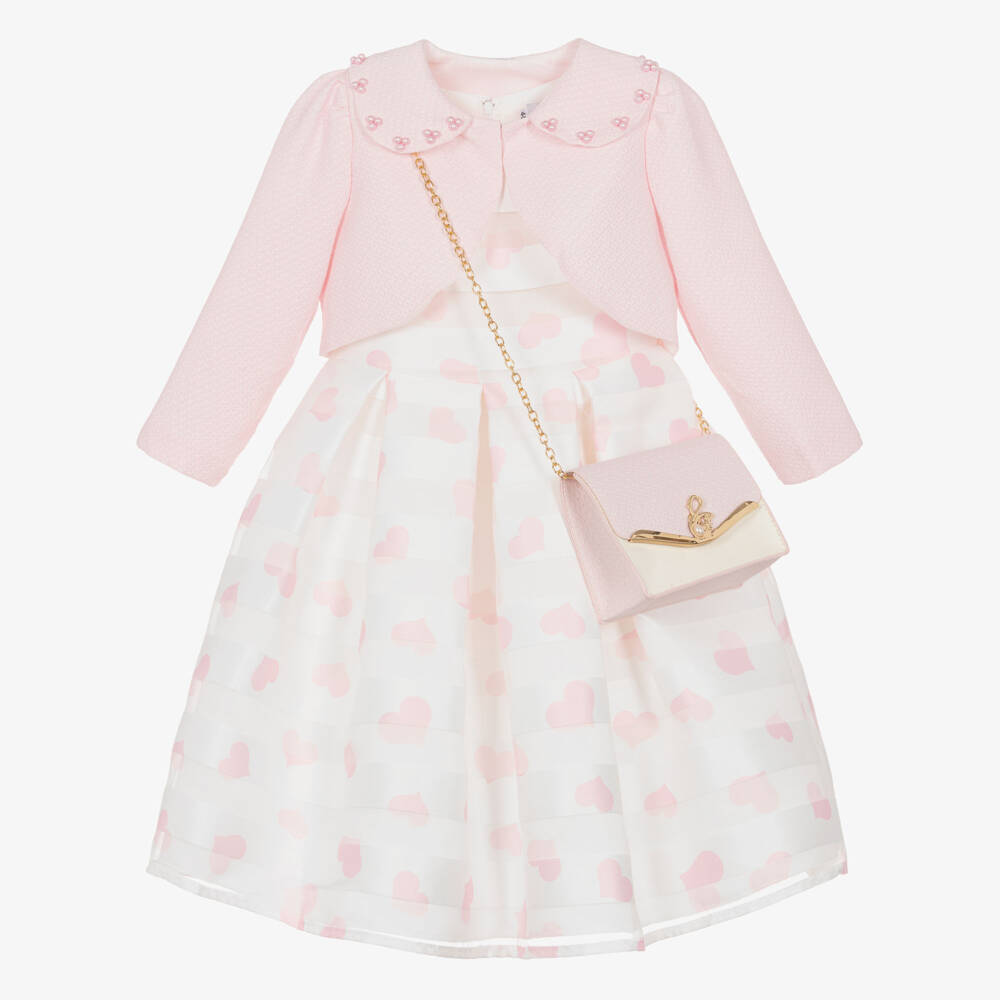 Beau KiD-Girls Pale Pink Tulle Dress & Cropped Jacket Set | Childrensalon Outlet
