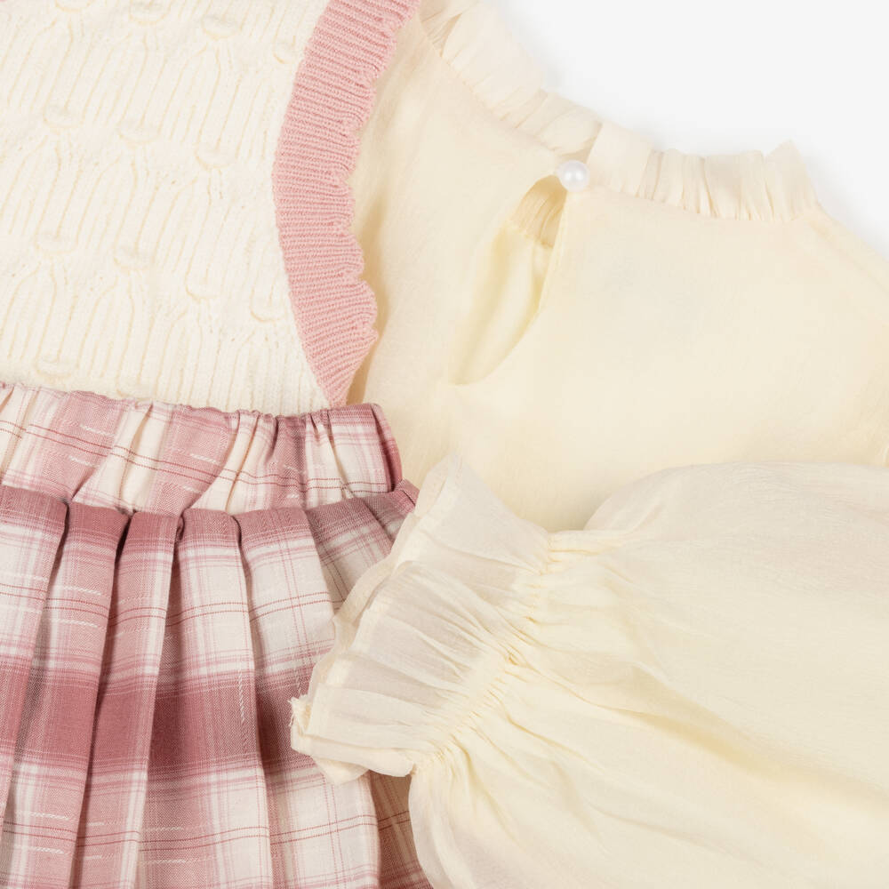 بو كيد-طقم تنورة لون زهري وعاجي | Childrensalon Outlet