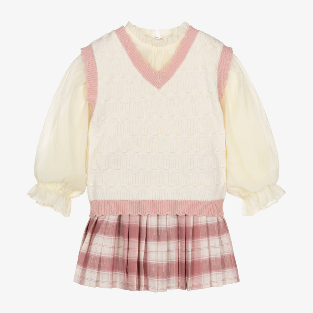 Beau KiD-Girls Pink and Cream Ensemble | Childrensalon Outlet