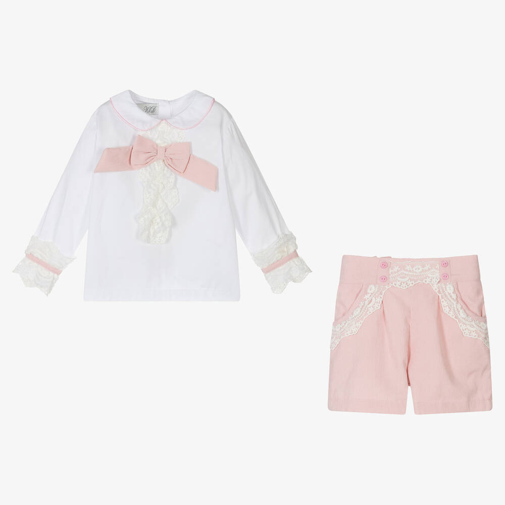 Beau KiD-Топ и розовые вельветовые шорты для девочек | Childrensalon Outlet