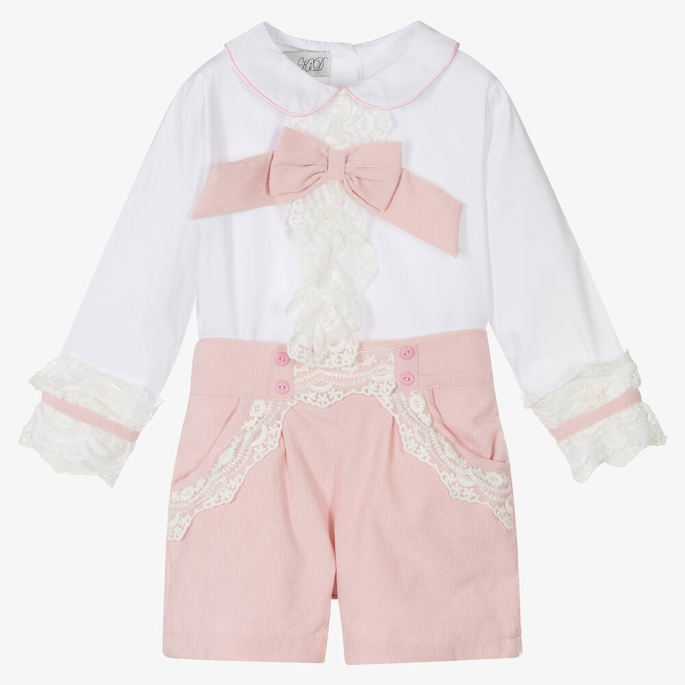 Beau KiD - Топ и розовые вельветовые шорты для девочек | Childrensalon