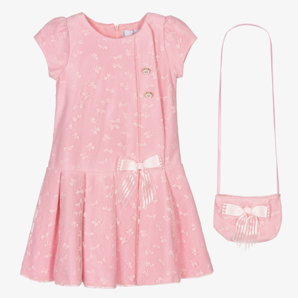 Beau KiD - Girls Pink Dress & Bag Set | Childrensalon