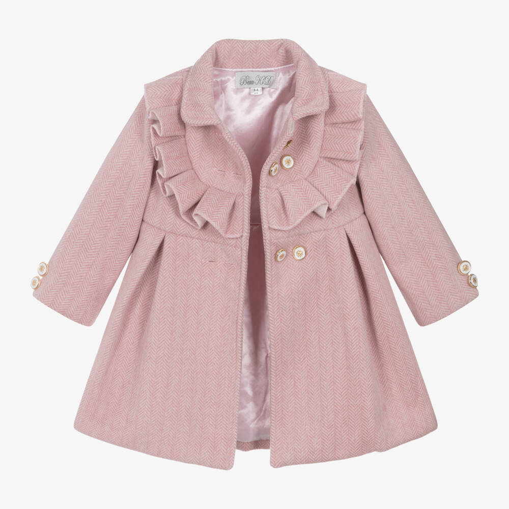 Beau KiD-Girls Pink Felted Coat & Hat Set | Childrensalon Outlet